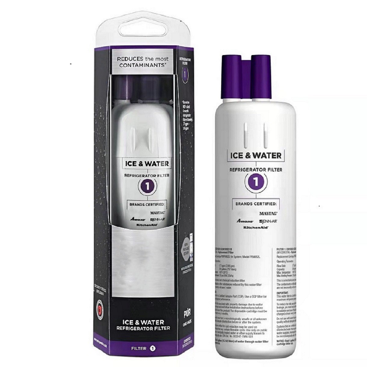 EDR1RXD1 Replace Refrigerator Water Filter Compatible With Filter 1,W10295370A,9081, P8RFWB2L, P4RFWB
