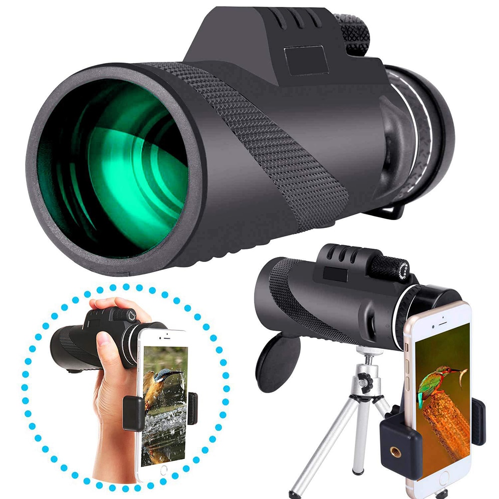 40X60 Krachtige Zoom Telefoon Verrekijker Optische Hd Lens Monoculaire Telescoop Met Clip Statief Voor Sport Camping Outdoor Reizen