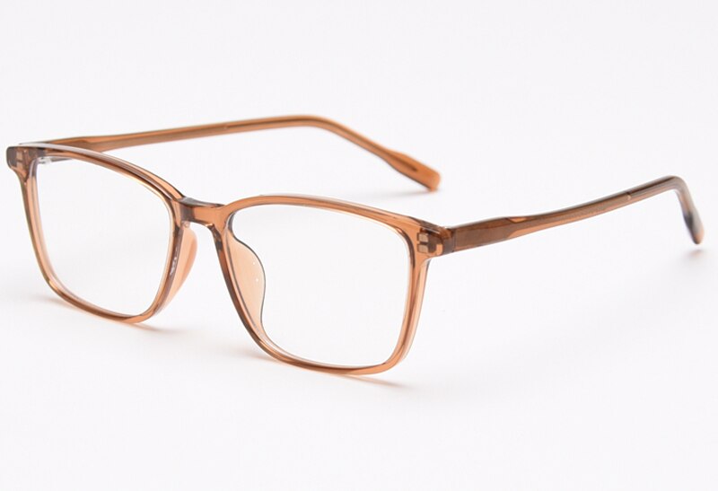 Kachawoo TR90 thin frame square glasses men black brown grey acetate glasses frames women optical eye-wear unisex decoration: brown with clear