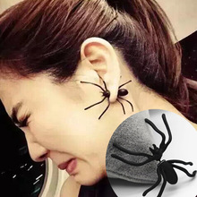 1 Stuk 3D Creepy Zwart Spider Ear Stud Oorbellen Unieke Punk Oorbellen Voor Vrouwen Halloween