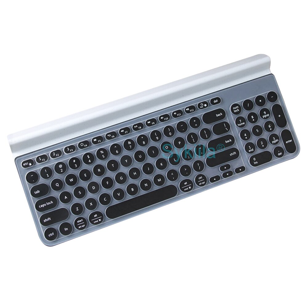 K780 Keyboard Cover for Logitech K780 Wireless Bluetooth Transparent Clear Black Film Silicone TPU Protector Skin Case Slim Thin: Black for K780