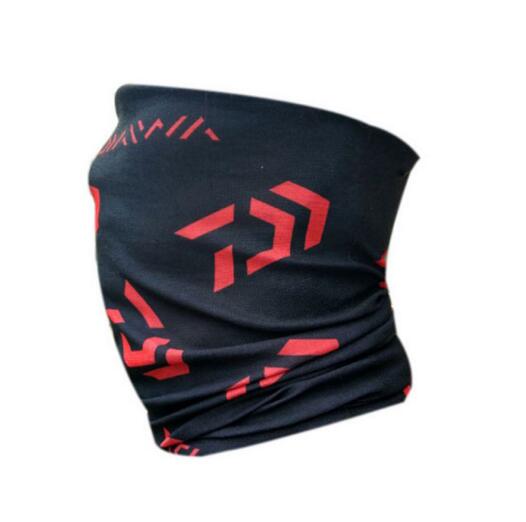 DAIWA Men Women Windproof Fishing Scarf Single Layer Gaiter Neck Outdoor Sun Shade Cycling Bandana Seamless Magic Scarves Cloth: Black Red