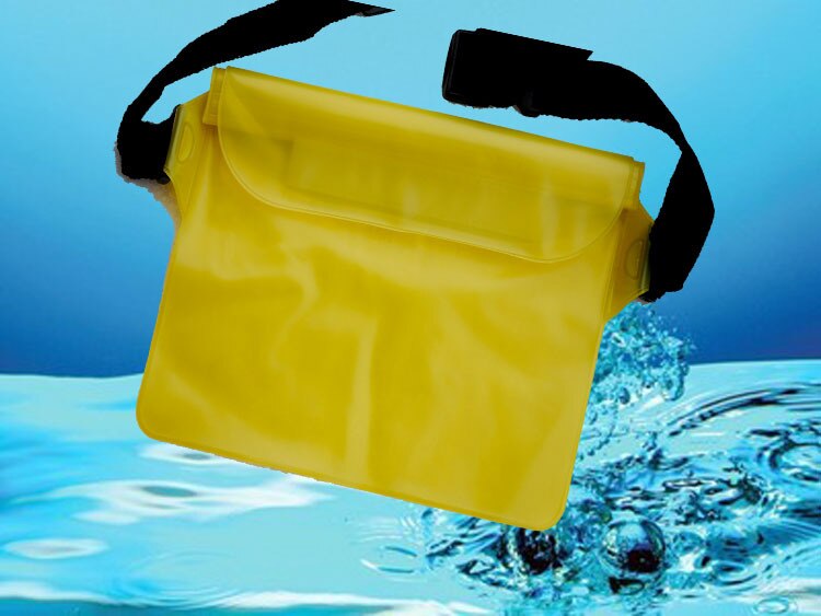Vandtæt drift dykning svømmetaske undervands tør skulder talje pakke taske lomme pose til iphone 7 8 xr xs cover cover / kamera: Lysegul