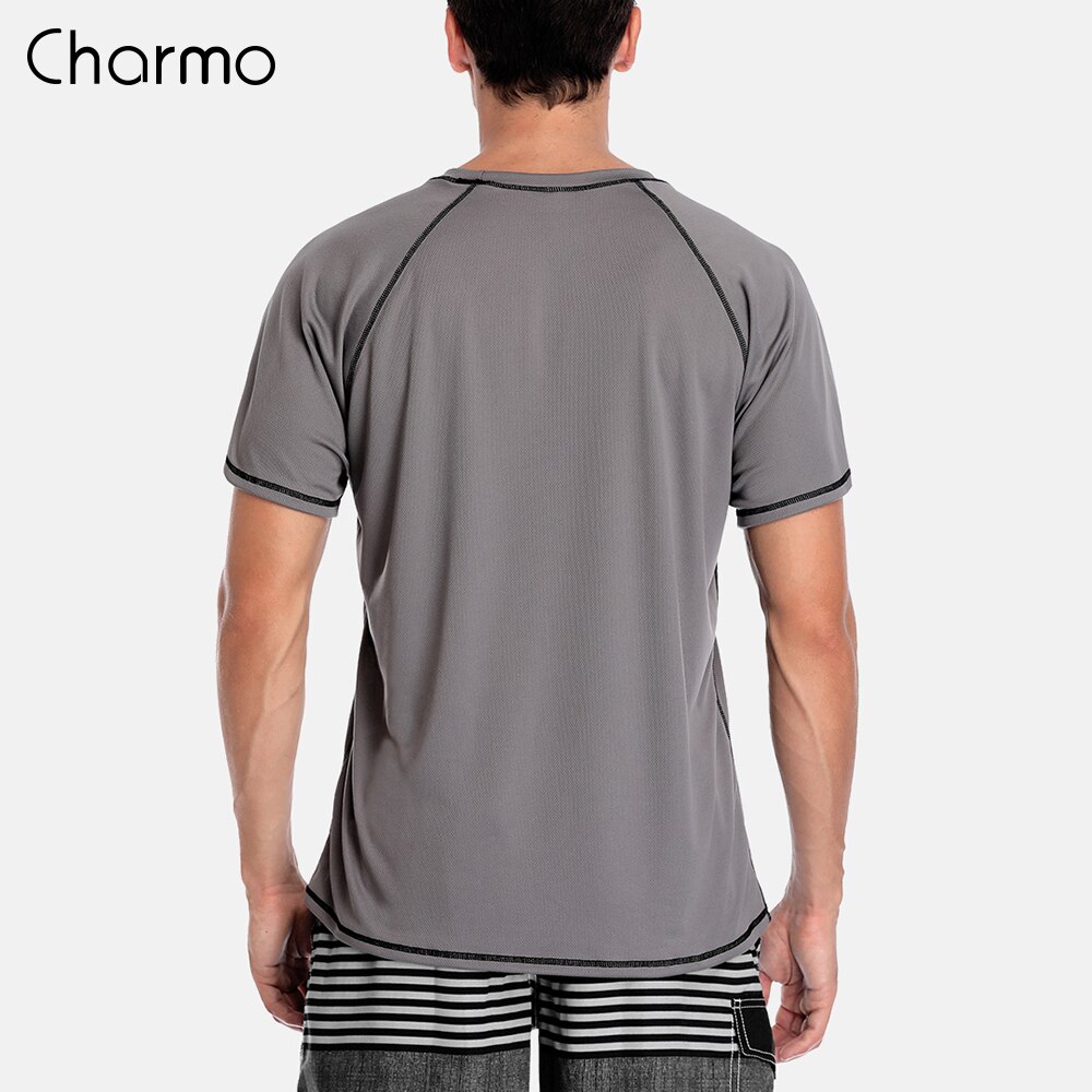 Charmo-camisa de buceo para hombre, camisa corta de ajuste seco, Top UPF 50 + transpirable, ropa de playa