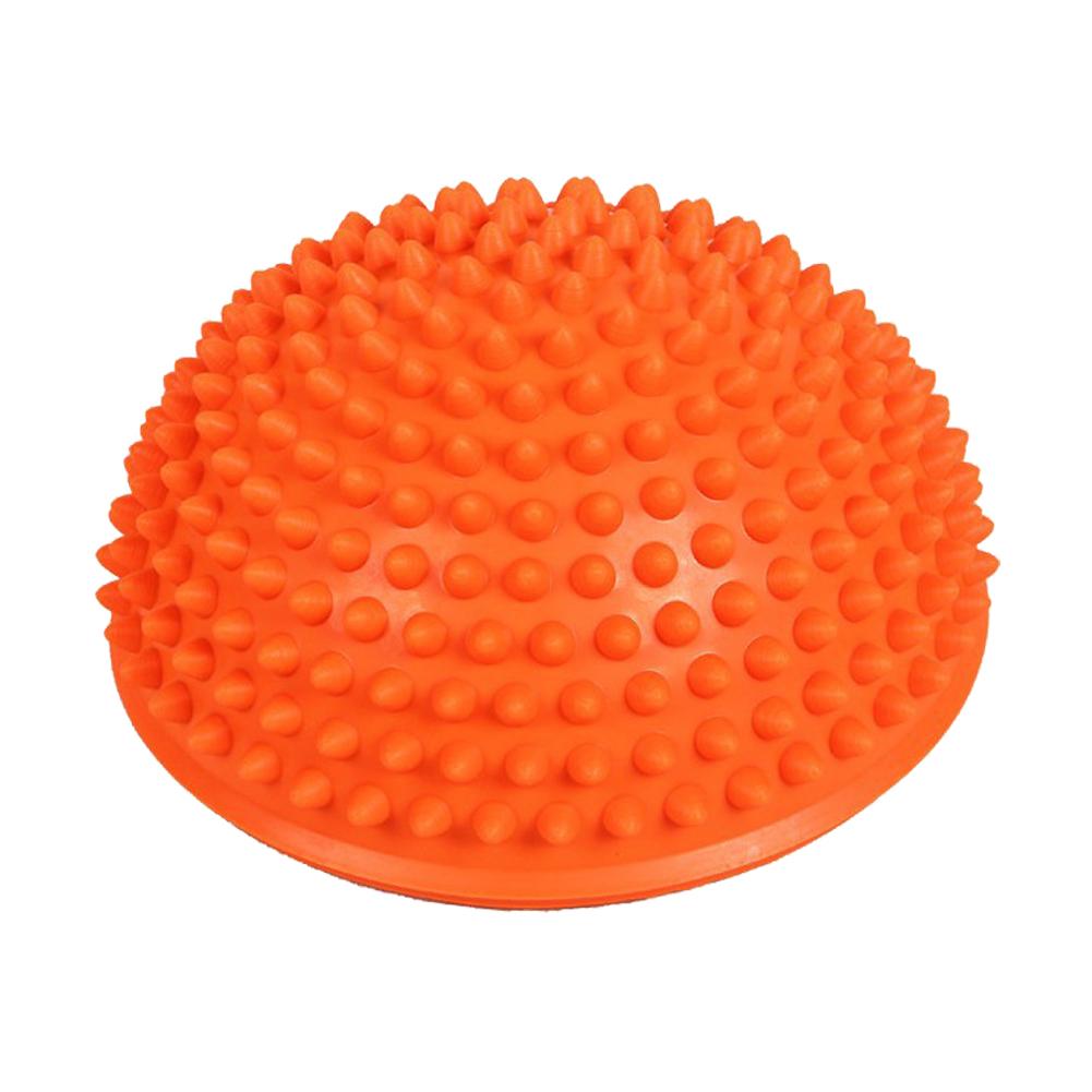 1PC Inflatable Half Sphere Yoga Balls Massage Exercises Trainer Balancing Ball Point Stepping Stones Exercise Fitness Ball: Orange