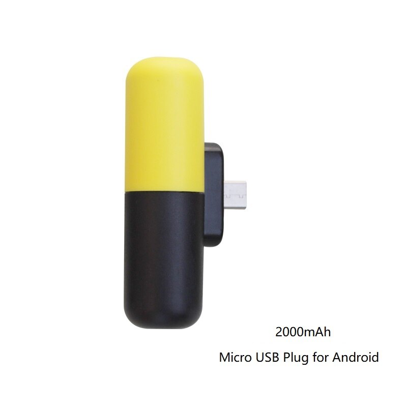 Capsule Mini Power Bank For Xiaomi Redmi Magsafe Powerbank compact for iPhone Samsung Huawei Portable Poverbank Battery Charger: Micro USB Yellow