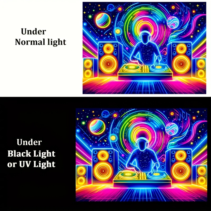 Tapiz fluorescente multifuncional para dormitorio, sala de estar, oficina, sala de juegos, gimnasio, decoración de , decoración de pared reactiva a los rayos UV