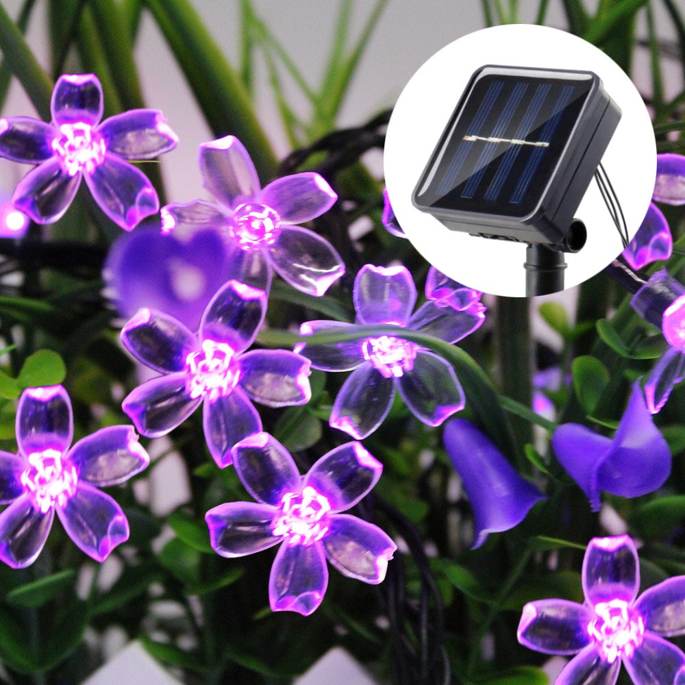 Solar String Lights 10m 100led Peach Flower Waterproof Outdoor Decoration Lighting Fariy Christmas Lights Wedding party Garden