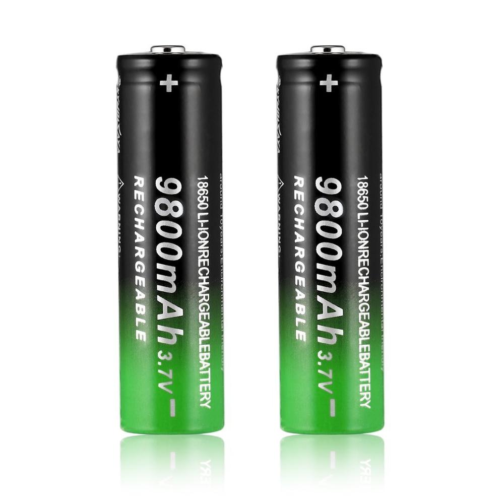 100% 3.7V 18650 9800mAh Li-ion Rechargeable Battery For Flashlight Torch headlamp Battery