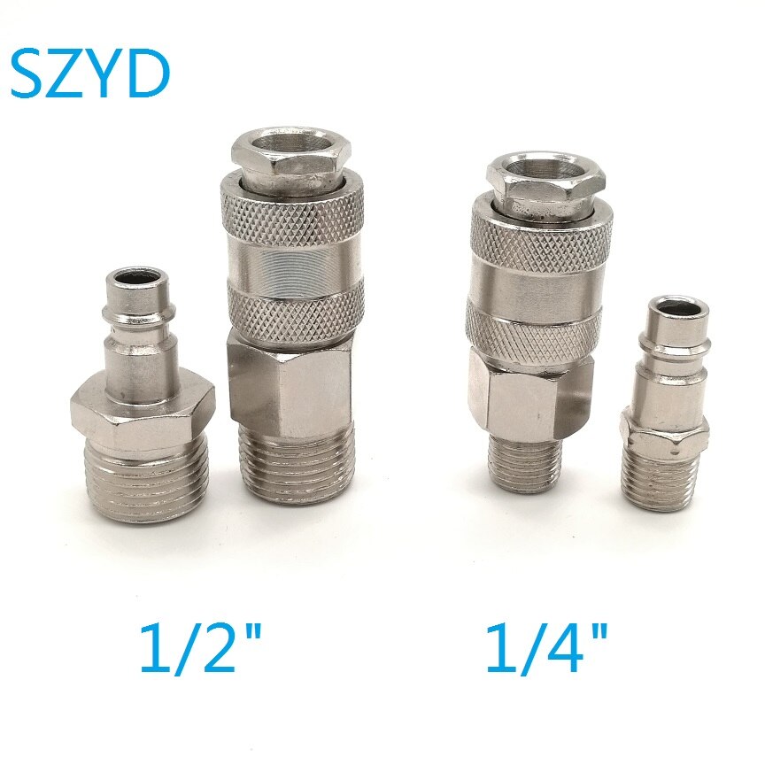 1/4" 1/2" External Thread Pneumatic Quick Coupling Connector standard European Style Joint