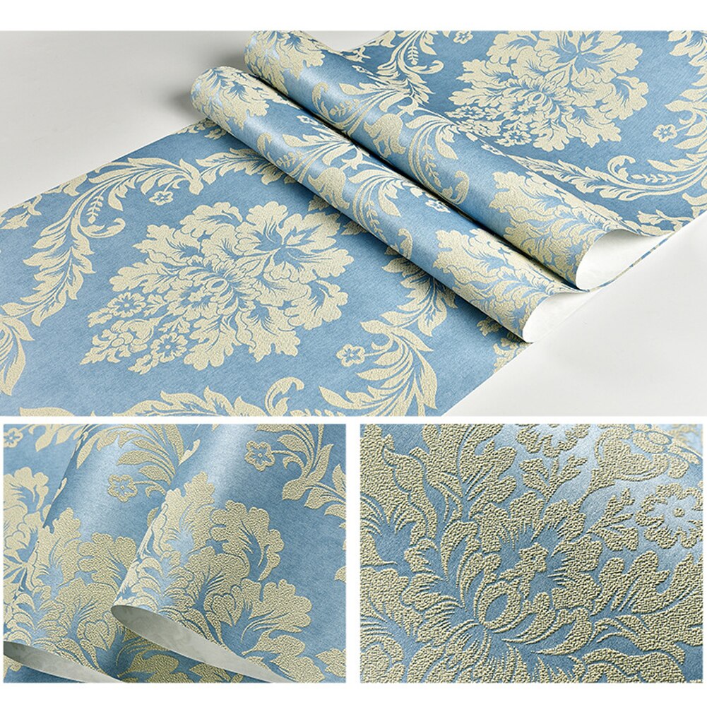 3D Reliëf Damast Behang Voor Thuis Luxe Classic Bloemen Behang Woonkamer Slaapkamer Tv Achtergrond Decor Beige Rood Bruin: E