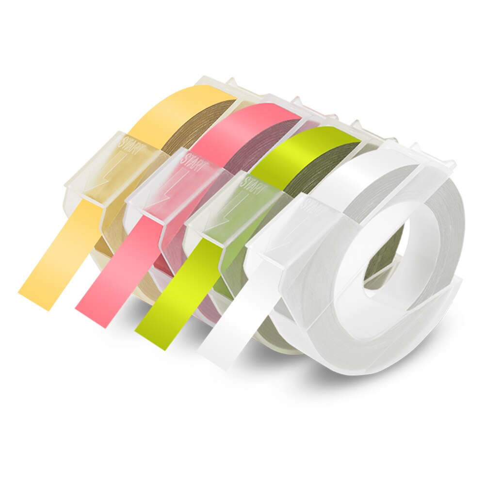 Uniplus 4pk til dymo etikettskriver 3d embossing etikett teip 9mm flerfarge kompatibel dymo teip labeller motex e -101 12967 1610: 6