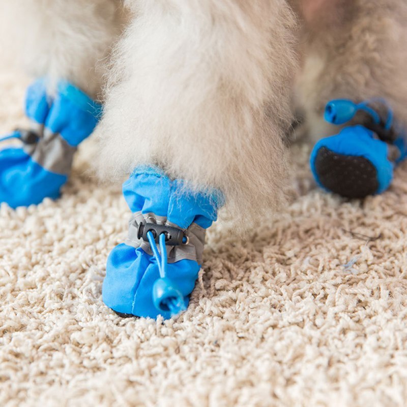 Dog Shoes Warm Anti-slip Rain Snow Boots Small Dogs Socks Booties Waterproof Polyester Winter Pet Supplies Pet Shoes