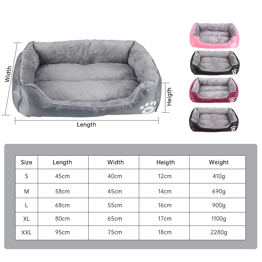 Huisdierbed voor Grote Honden & Katten - Waterdicht Koraal Fleece Nest - Warm Vier Seizoenen Puppy Kussen