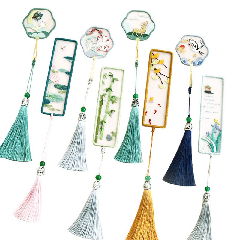 DIY Material Package Antique Bookmark Classical Self-embroidered Bookmark Material Package Embroidery Kit Embroidery Handmade