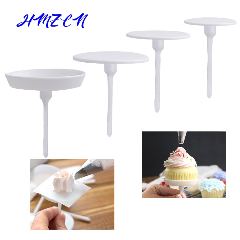 4 Stks/set Cake Bloem Nagels Plastic Piping Nail Bakken Piping Stands Transfer Lift Verwijderbare Ijs Cake Diy Decorating Gereedschap