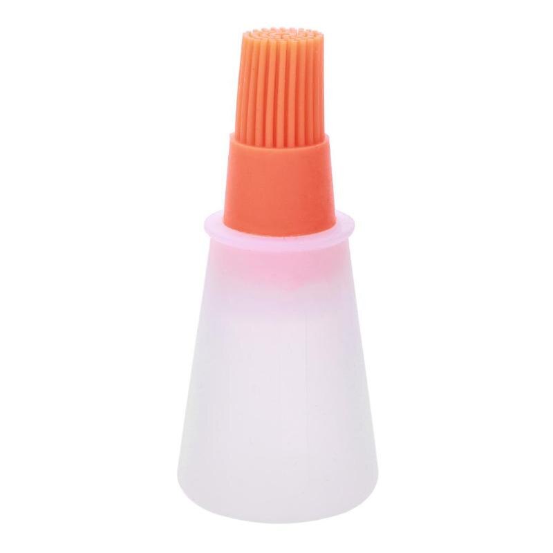 1 Pcs Portable Silicone Oil Bottle With Brush Grill Oil Brushes Liquid Oil Pastry Kitchen Baking BBQ Tool Kitchen Tools For BBQ: Orange