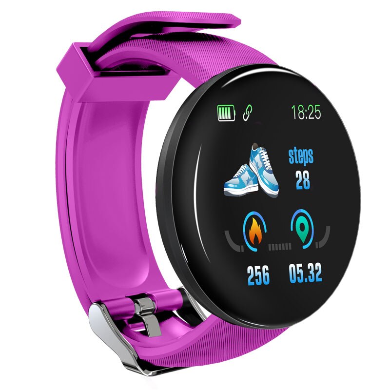 Herenhorloges sportklok dames smartwatch bloeddruk hartslagmeter waterdicht smartwatch horloge voor android ios: Paars