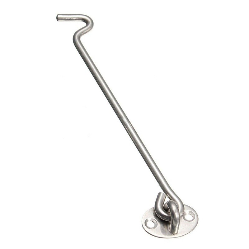 -Stainless Steel Heavy Duty Cabin Hook And Eye Lock For Shed, Gate Or Garage Door (200 Mm/8 Inch)