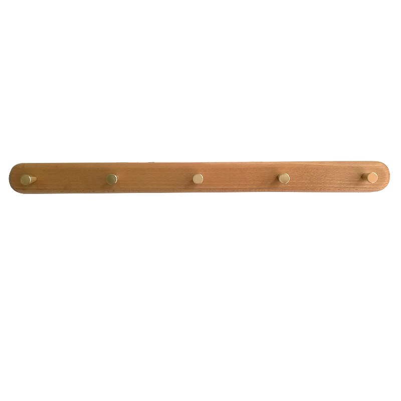 1 pièces nordique patère bois cintre tenture murale créative rangée crochet porche chambre en laiton porte arrière mur crochet: A 5 hook