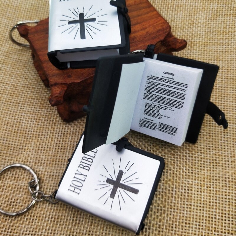 Mini porte-clé religieux chrétien Version anglaise, Mini livre pour femmes, décoration de charme