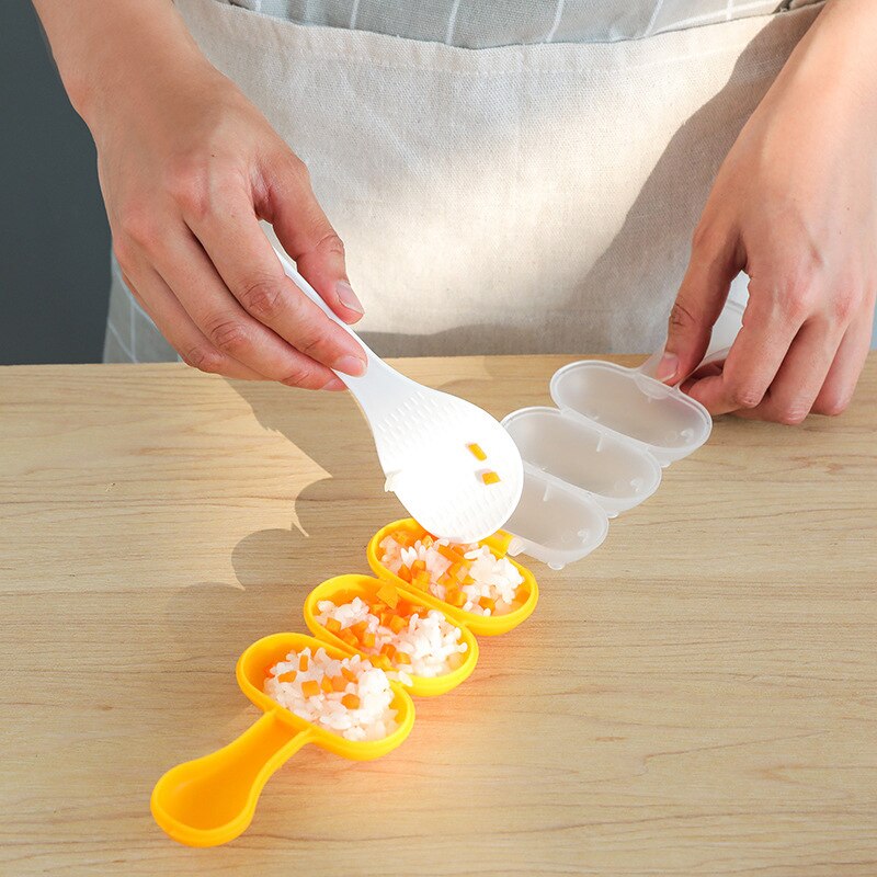 1pcs Balls Maker Mold With Spoon Rice Kitchen DIY Sushi Mini Rice Tools Ball Molds Rice Meat Vegetables Making Kitchen