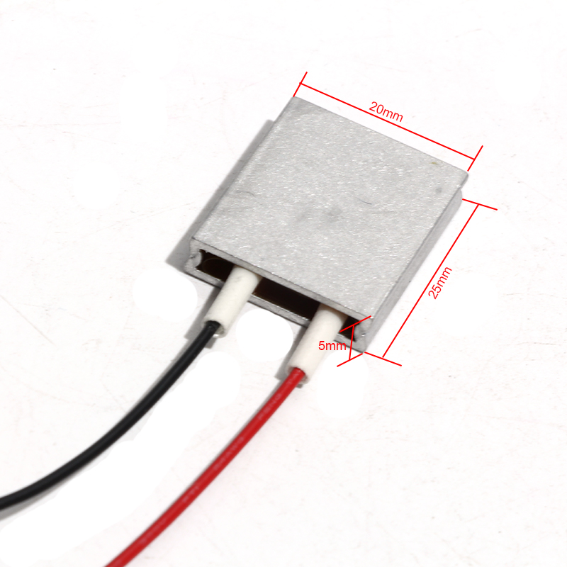 12V/24V element grzewczy PTC 25*20*5mm termostat stała temperatura 60-230 stopni ogrzewacz PTC powłoka aluminiowa