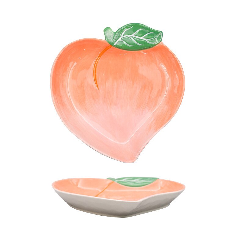 Fruit Shaped Ceramic Salad Plate Cute Household Dishes Snack Dishes Withunfathomable Face Value Cute To Explode Plate