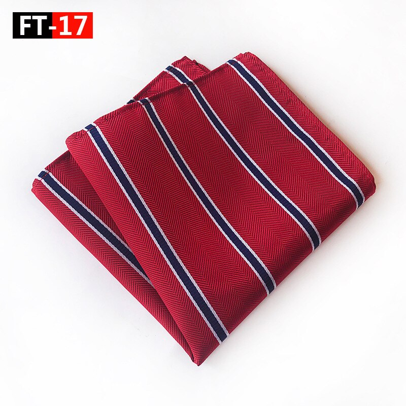 Mouchoir de poche bleu gris jaune #39 pour homme, mouchoir imprimé à rayures, mouchoir en soie et polyester, pochette de travail, serviette de poitrine 25*25cm: Ft 17