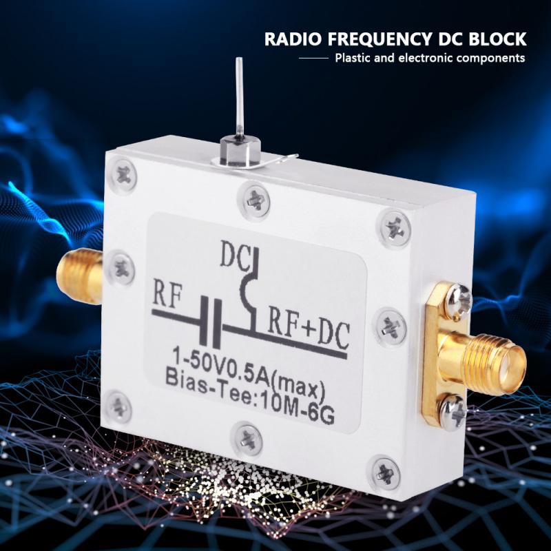 10 mhz -6 ghz bias tee 10 mhz -6 ghz bredbånd radiofrekvens mikrobølge rf dc blocker bias coaxial bias tee  dc 1-50v