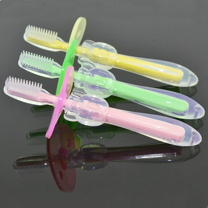 Brosse à dents en Silicone souple pour bébé | Brosse à dents à poils et dents cadulées, soins buccaux pour les soins de bébé, 1 pièce