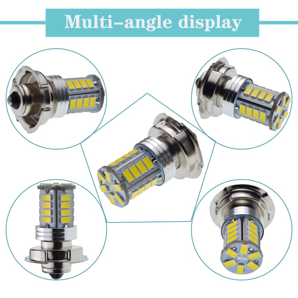 1 stk led pære  p26s citron gult lys atv scooter motorcykel forlygte lampe 6v 12v dc motor knallert motorcykel 5730 26 smd forlygte