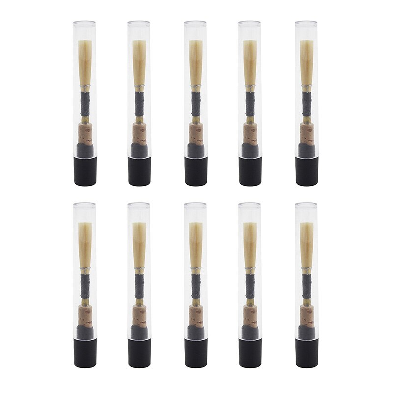 10PCS Hobo Riet Zwart Hoogwaardige Hobo Riet Handgemaakte Kurk Riet Medium Zachte Houtblazers Accessoires