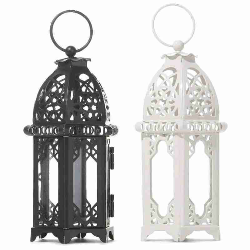 Fer forgé verre vent support de bougie chauffe-plat lanterne suspendue grand pour Patio intérieur extérieur événements fête de mariage 1PC