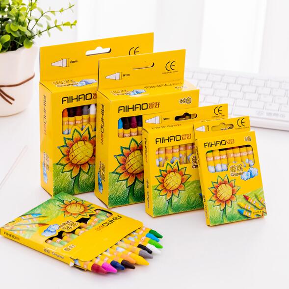 Cire lavable Kawaii pour dessin, peinture à l&#39;huile, Graffiti, crayon, papeterie scolaire et de bureau, d&#39;anniversaire pour enfants, 48 pièces/ensemble