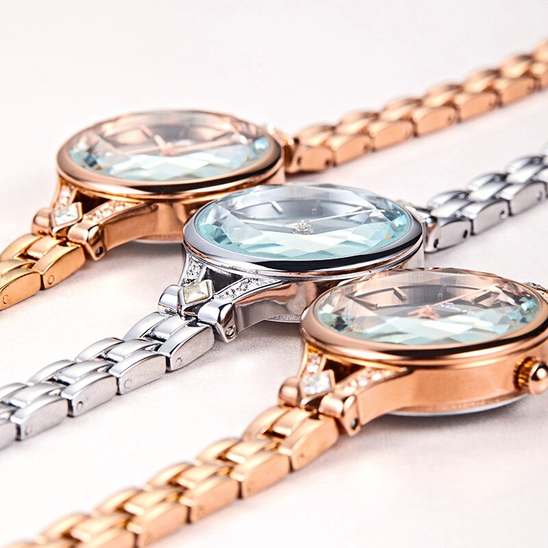 Kimio Frauen Uhren Quarz Armbanduhr Edelstahl Armbinde Uhr exquisit Strass Kleid Uhr Montre Femme