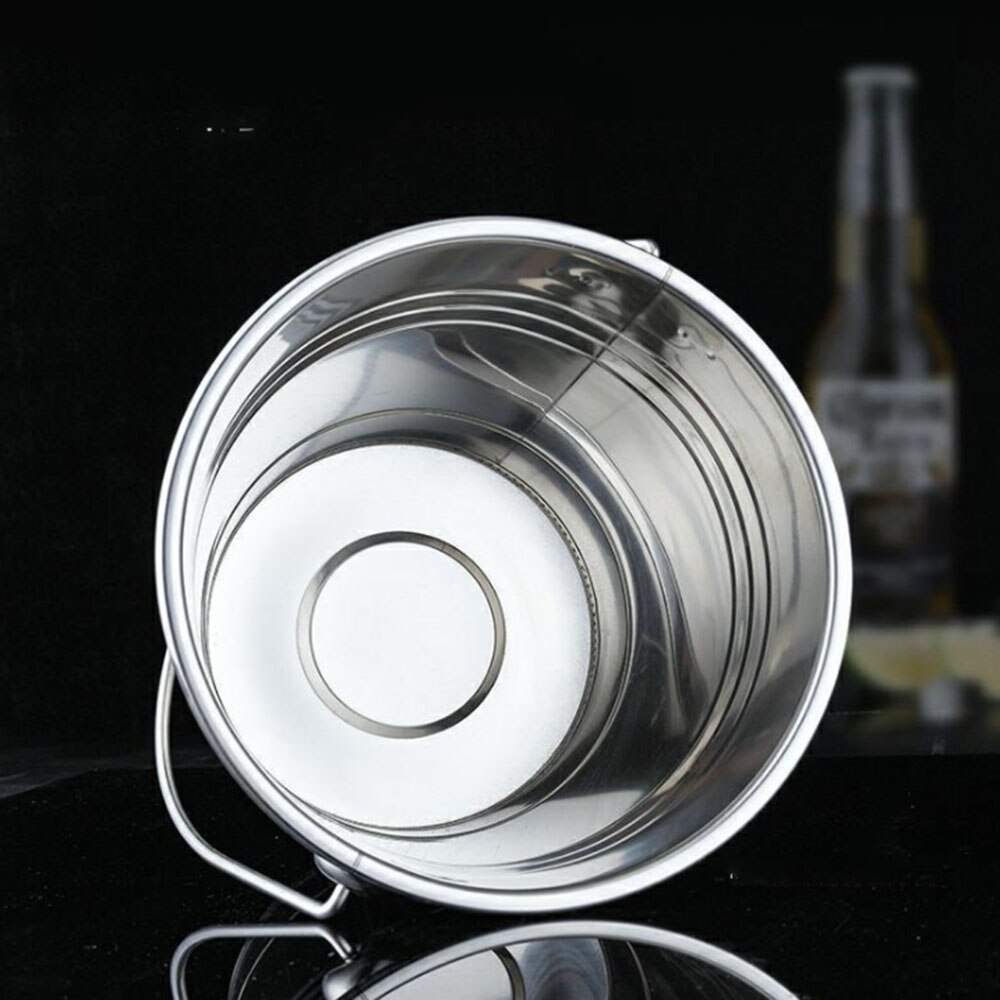 Stainless Steel Ice Bucket Portable Ice Chiller Cooler with Handle Ice Cube Container for Wine Champagne Beer Party Bar Tools