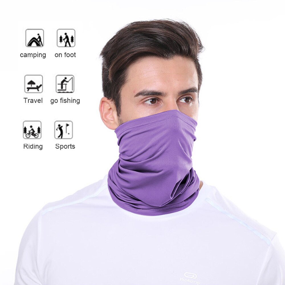 Pañuelo de tela transpirable para cubrir la cara, Snood sin costuras para el cuello, multiusos, Unisex, de seda de leche, protector solar