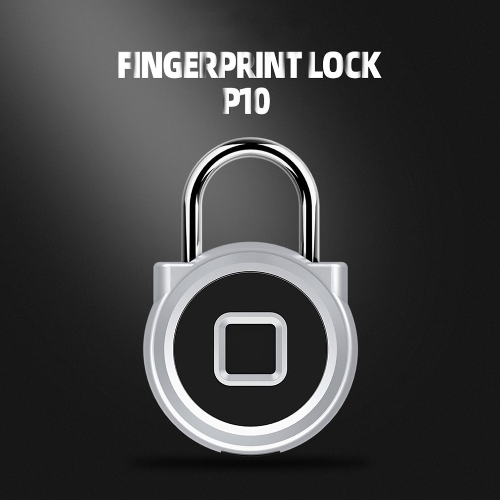 P10 Pure Vingerafdruk Unlock Smart Vingerafdruk Deurslot Veilig Hangslot Usb Opladen Waterdicht Keyless Anti-Diefstal Slot