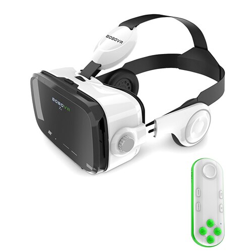 xiaozhai BOBO VR Z4 Glasses with Bluetooth Remote Google Cardboard Pro for Iphone Android Smartphone Biocular Immersive: 051 White Remote