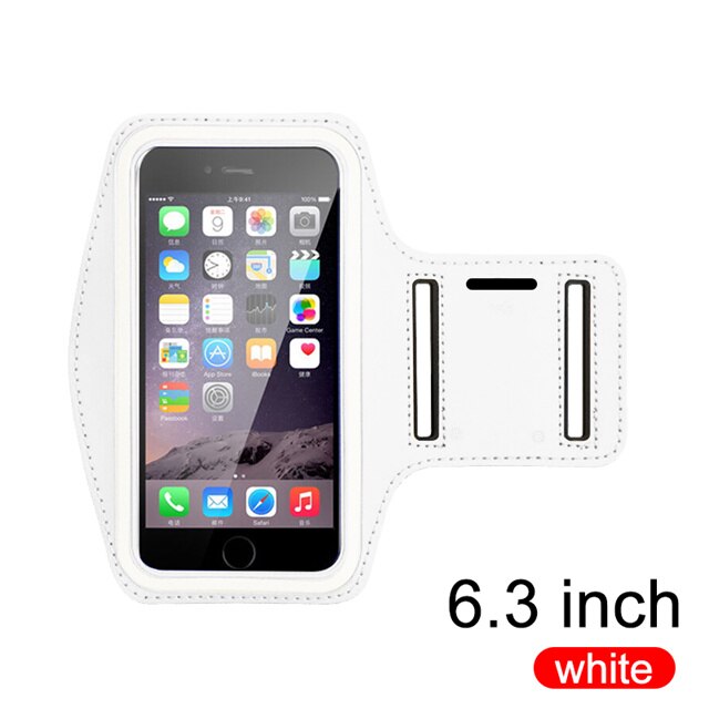 Für Redmi Hinweis 8 6,3 zoll Outdoor-Sport Telefon Cace Für Huawei P30 Lite Gym Lauf Telefon Tasche Arm Band für iPhone 11 6,3 zoll: White