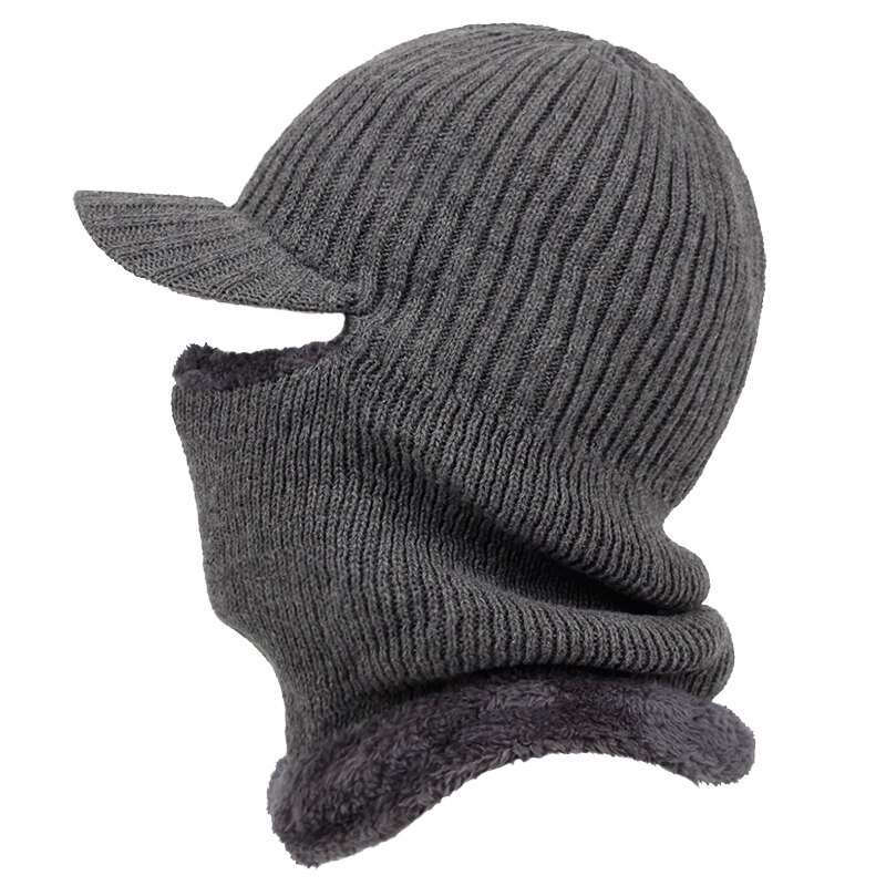 Uldhætte med hætte ridning vindtæt kold hat plus fløjlfortykning hætte med hætte udendørs varm krave vinterhætter