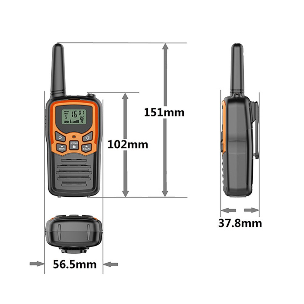 2 stuks Draagbare Handheld Walkie Talkies Mini Twee Manier Radio Transceiver Outdoor Camping Civiele gebruik Interphone