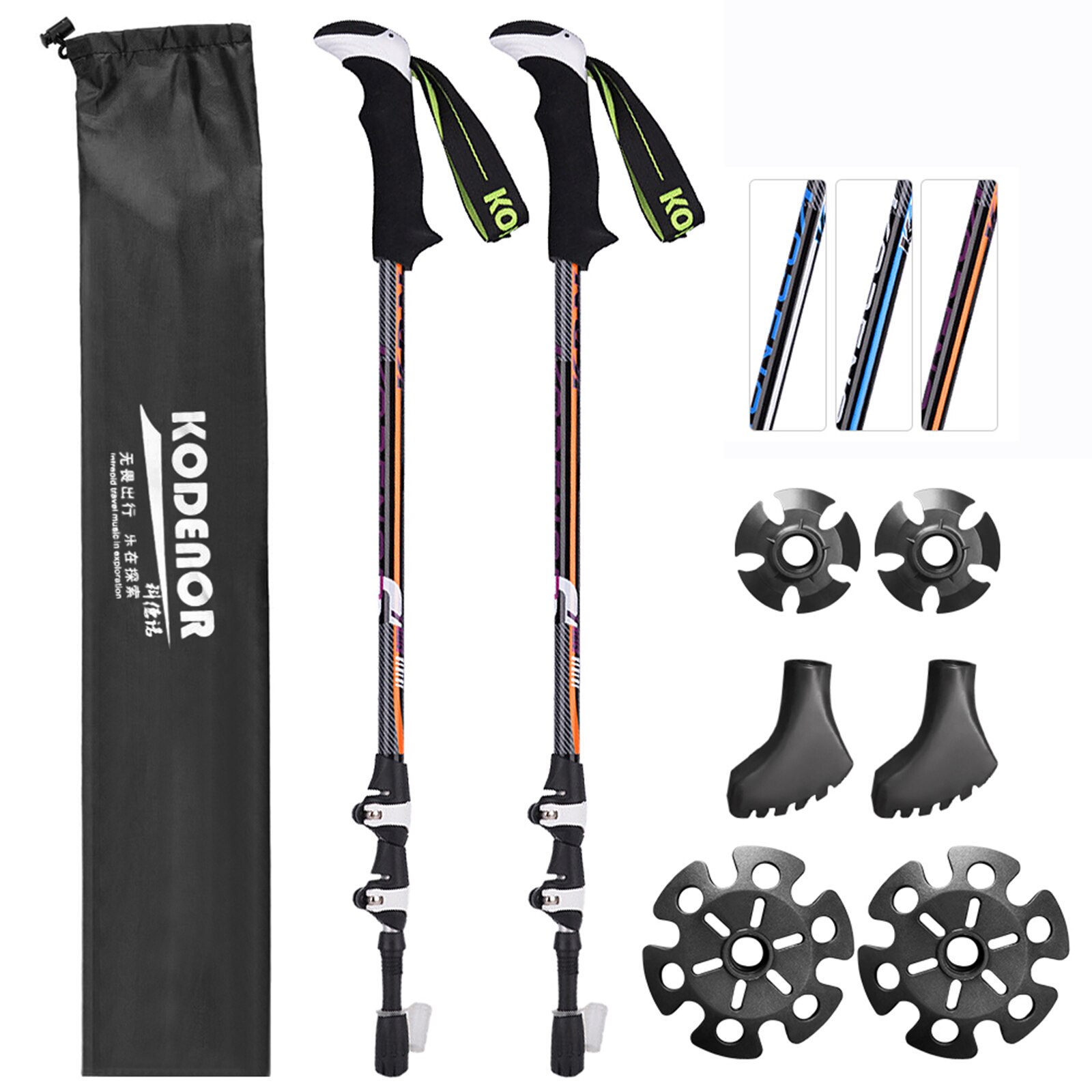 2Pcs Walking Sticks Aluminum Trekking Pole Ultralight Camping Hiking Foldable Nordic Walking Pole Telescopic Climbing Crutches