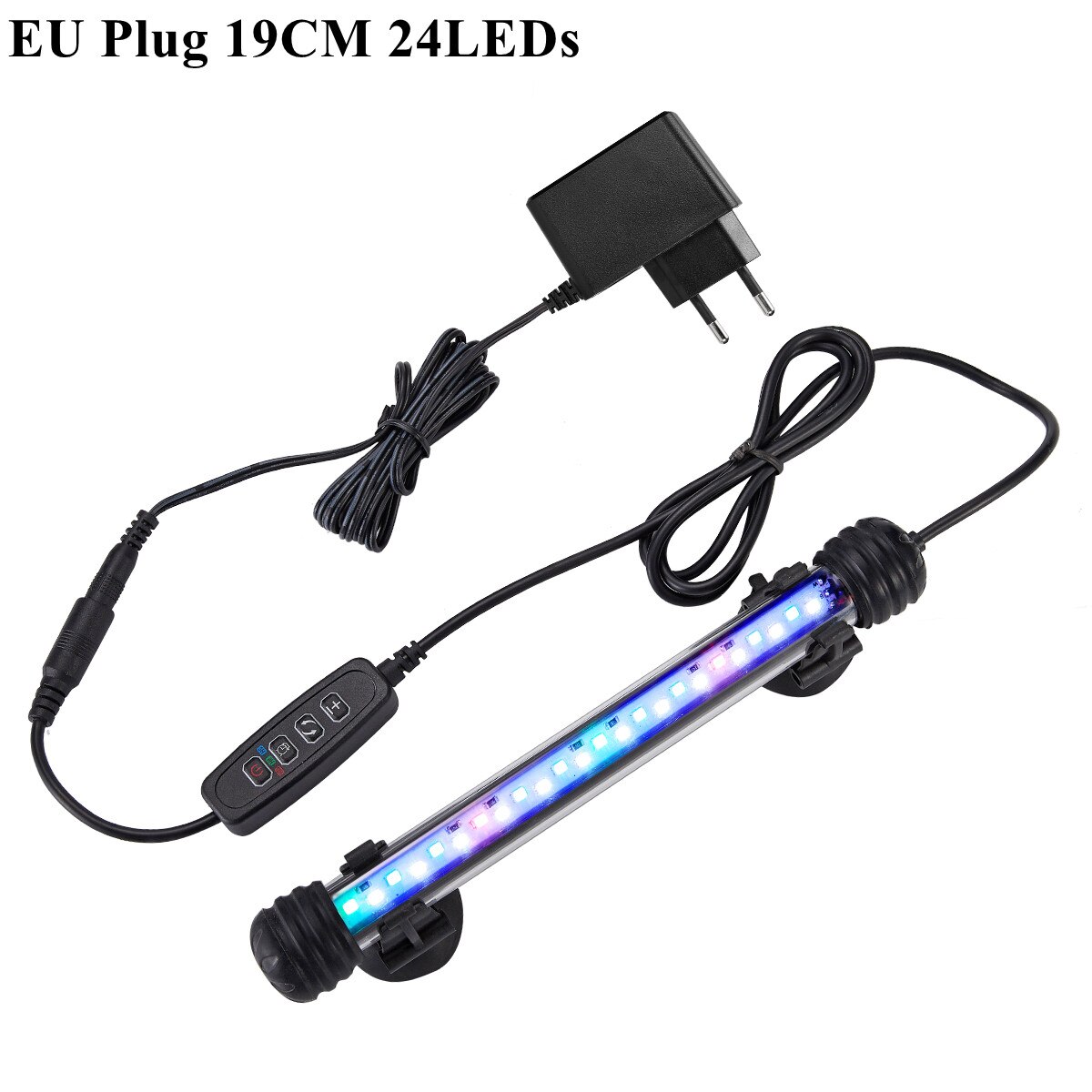 DOCEAN Aquarium Licht Tauch LED Aquarium Lampe 19/29/39/49CM EU Stecker Wasserdicht mit Timer Dimmbare 3 Farbe Modi Beleuchtung: EU Stecker 19CM 24LEDs