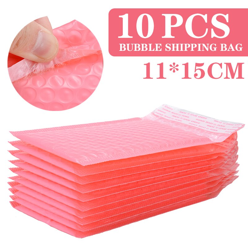 10 Stuks Roze Plastic Bubble Mailer Gewatteerde Envelop Verpakking Zak Voor Verpakking Mailing Enveloppen