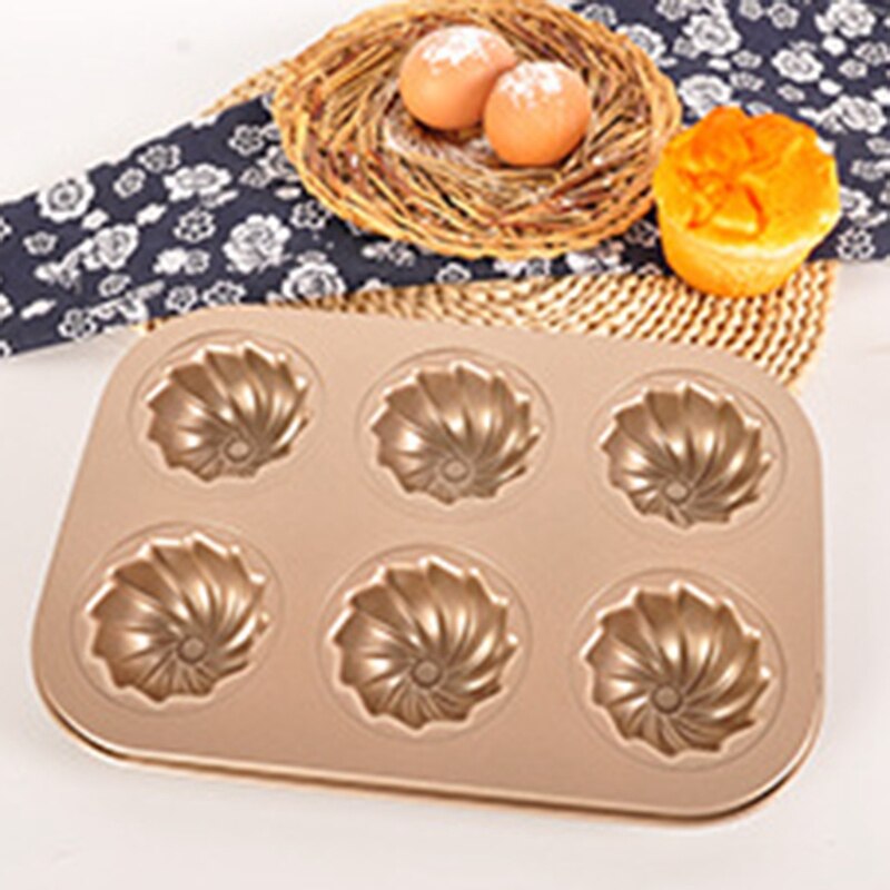 1Pcs Bakken Bakvormen Mini Non-stick 6 Cup Spiraal Stijl Muffin Cupcake Bakken Bakvormen Mould Lade Pan Mold cake