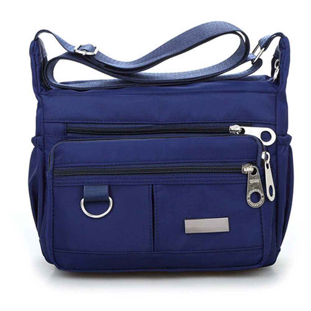 Multi-fonctionnel femmes Sac à main poches Sac à bandoulière de Durable imperméable à l'eau en Nylon léger Sac de messager femme Bolso Sac: dark blue