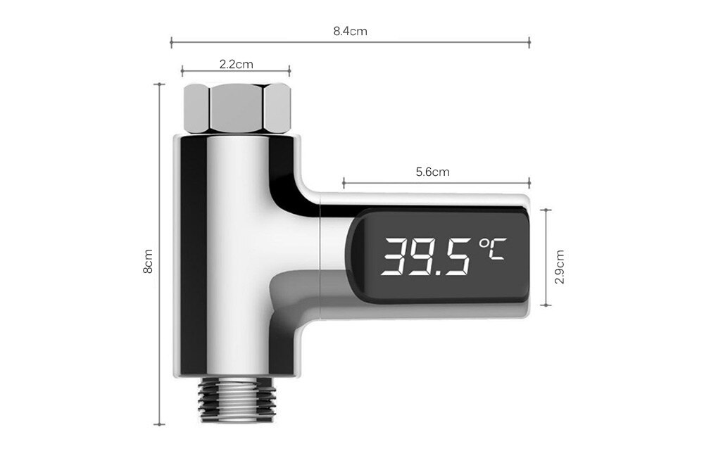 Led Display Water Shower Thermometer LED Display Home Water Shower Thermometer Flow Water Temperture Monitor ER753