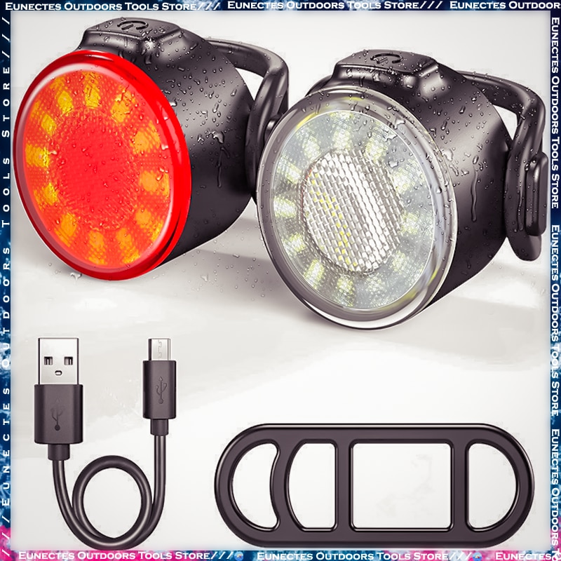 Luces traseras para bicicleta, miniluz LED para casco, luces para mochila, recargable vía Usb, IPX6, resistente al agua, luz de advertencia de seguridad,